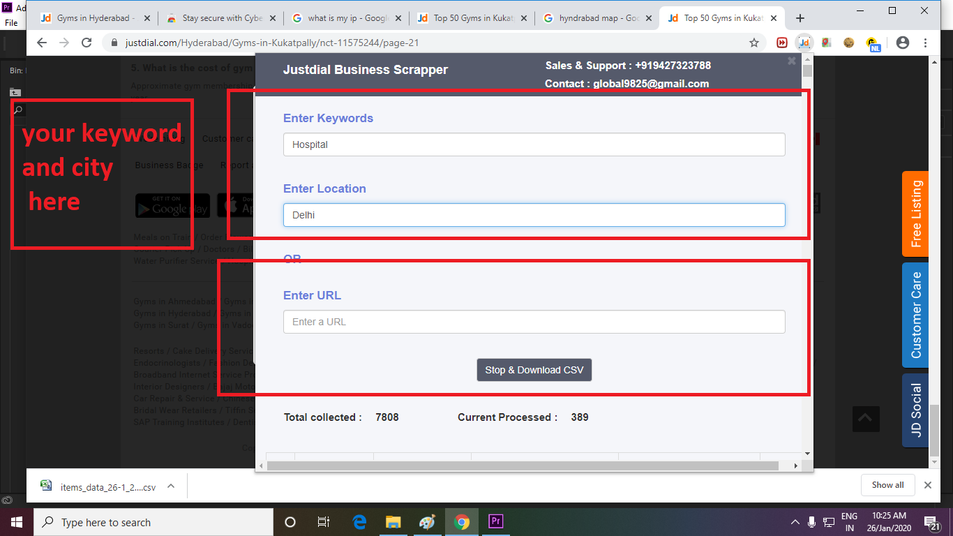 just dial data scapper demo