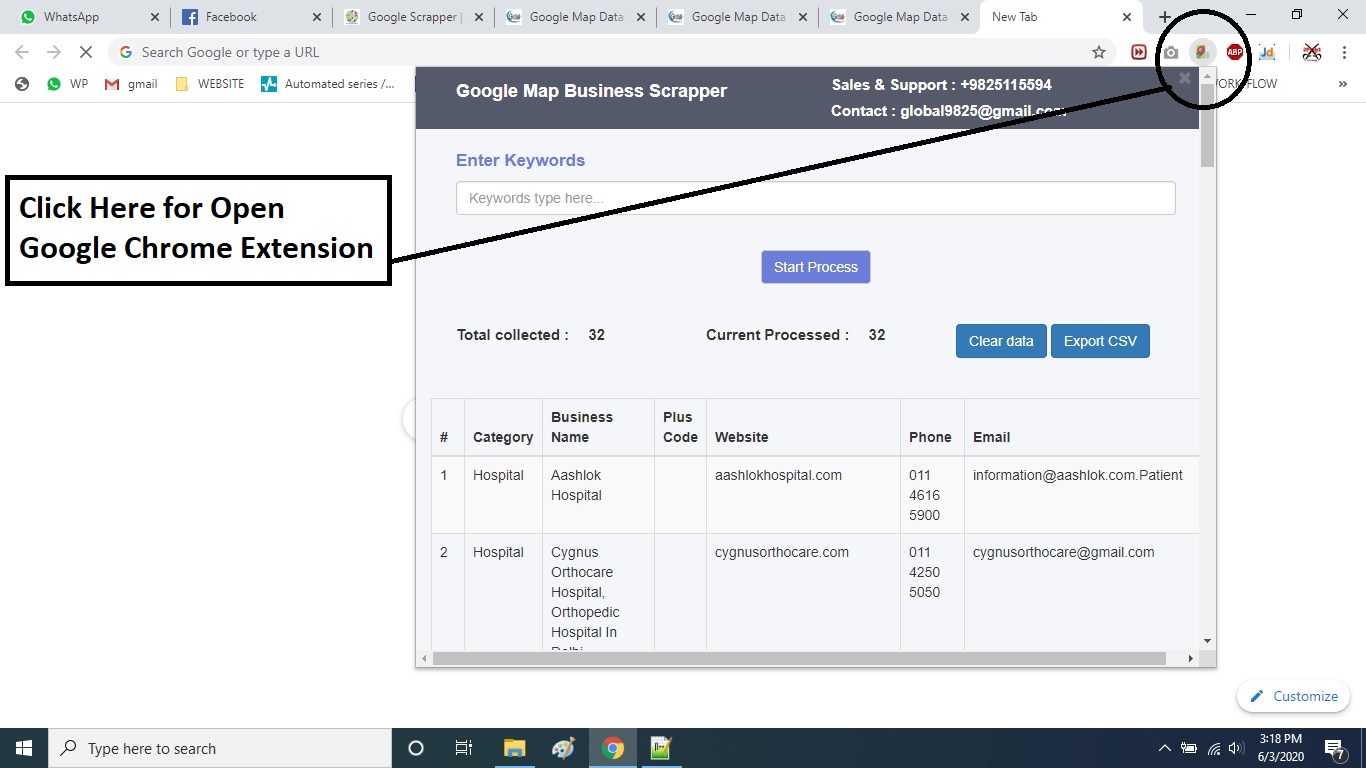 google map data scrapper demo